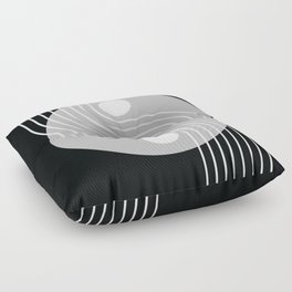 Geometric Lines and Shapes 25 in Monochrome Floor Pillow