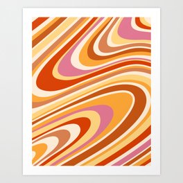 Liquid Swirl Groovy Ripple Retro 60s & 70s Pattern Art Print
