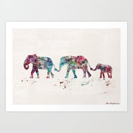 Elephants Art Print