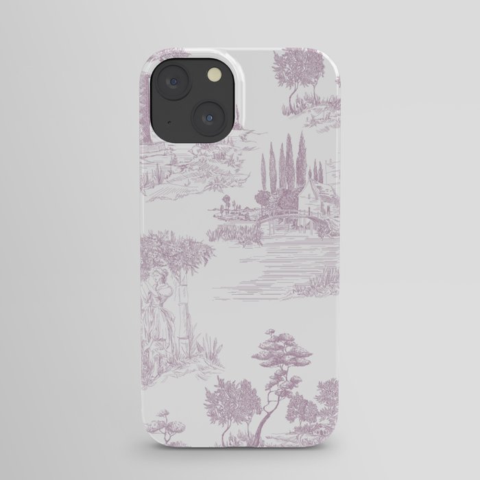 Toile de Jouy Vintage French Soft Lilac Blush Pastoral Pattern iPhone Case