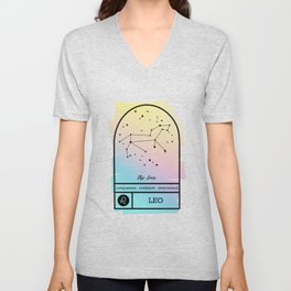 Leo Zodiac | Pastel Gradient V Neck T Shirt