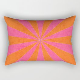 orange and hot pink starburst Rectangular Pillow