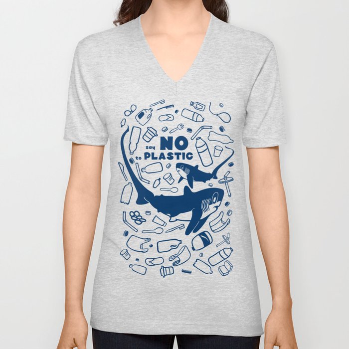 Say No to Plastic- Alopias V Neck T Shirt