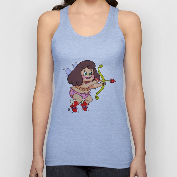 "Direct Hit to Your Heart {Cupid Girl}" by Jesse Young ILLO. Tank Top