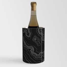 Black & White Topography map Wine Chiller