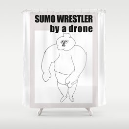 sumo wrestler by a drone Shower Curtain