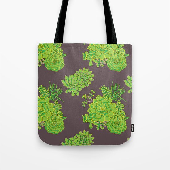Succulent Pattern Tote Bag