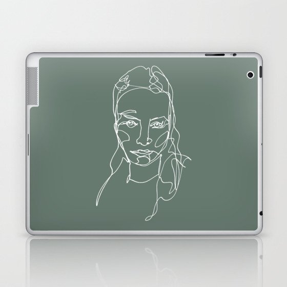 LINE ART FEMALE PORTRAITS IV-III-IV Laptop & iPad Skin