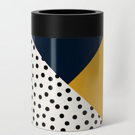 Dots and Colors - Navy Mustard Can Cooler