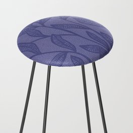 Very Peri Patterned Leaves Counter Stool