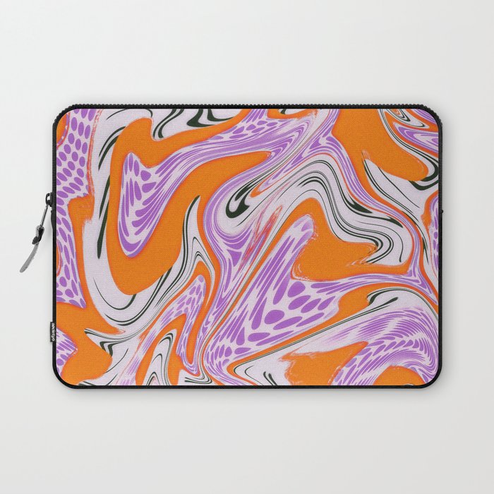 Pink and Orange Wavy Grunge Laptop Sleeve