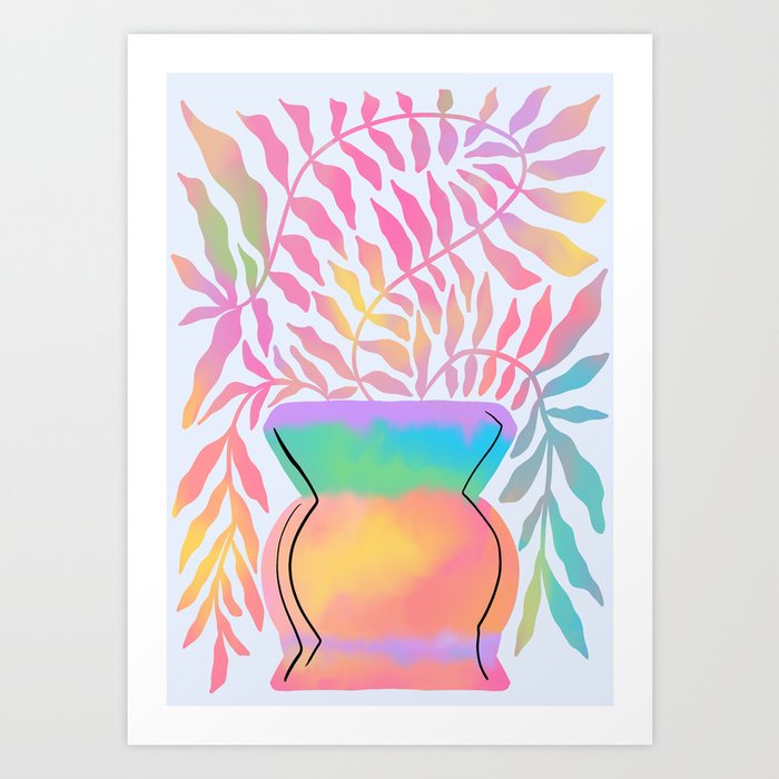 Rainbow plant in an vase Art Print