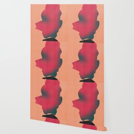 Stone sculpture in red Wallpaper