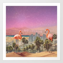 Flamingo City Art Print
