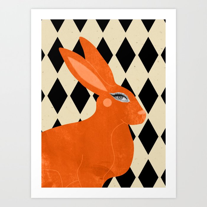 Collage Rabbit Art Print