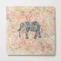 Tribal Paisley Elephant Colorful Henna Floral Pattern Wall