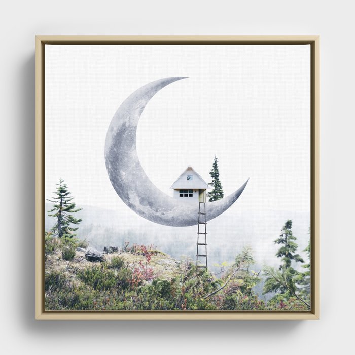 Moon House Framed Canvas