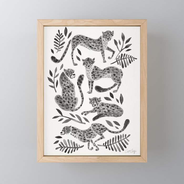 Cheetah Collection – Black Framed Mini Art Print