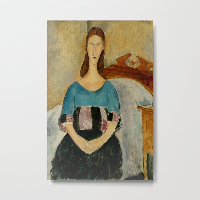 Amedeo Modigliani - Portrait of Jeanne Hebuterne Metal Print