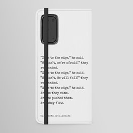 Come to the edge - Guillaume Apollinaire Poem - Literature - Typewriter Print Android Wallet Case