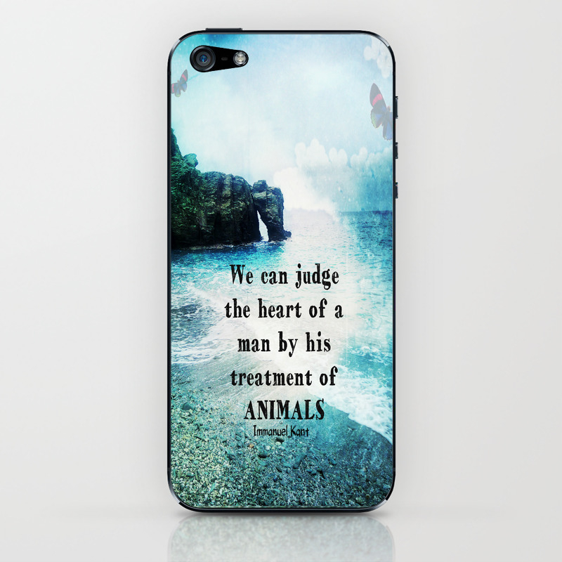 Vegetarian Quote Immanuel Saying Art Beach ocean nature iPhone Skin by greenturtle | Society6