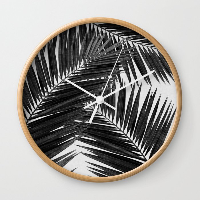 Palm Leaf Black & White III Wall Clock