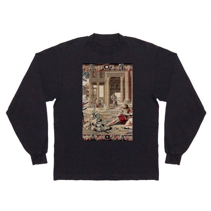 Antique 17th Century 'Mars at the Palace of Vulcan' English Tapestry Long Sleeve T Shirt