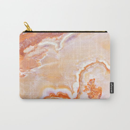 Peach Onyx Marble Carry-All Pouch