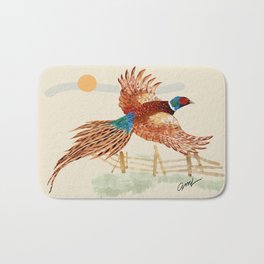 male pheasant Bath Mat | Painting, Animal, Nature 