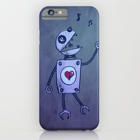 Happy Cartoon Singing Robot iPhone & iPod Case