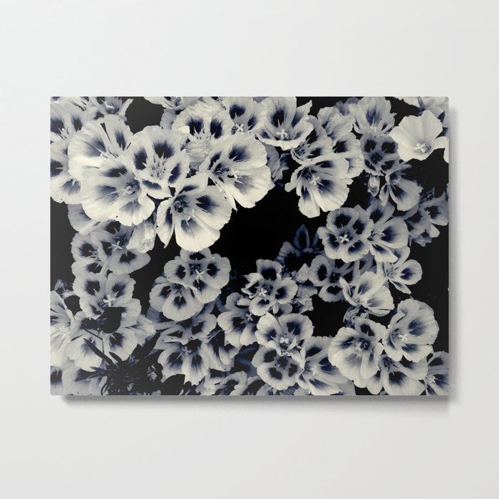 Black And White Flowers by Lika Ramati Metal Print