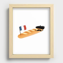 French Baguette Moustache - Funny French Food Recessed Framed Print