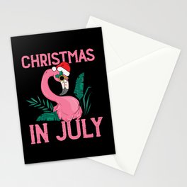 Christmas In July Flamingo Stationery Card