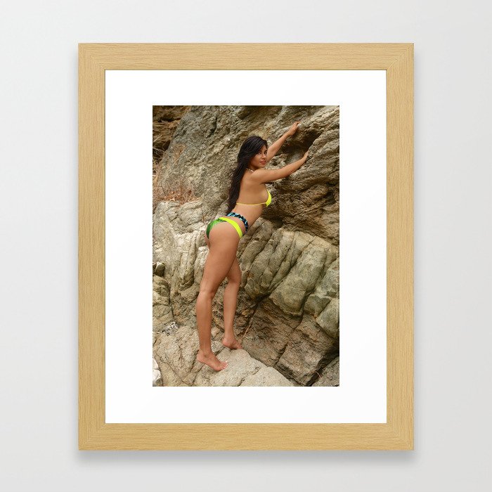[ AGNIMANI ] Colombian Exotic Sexy Girl Mayi climbing Framed Art Print