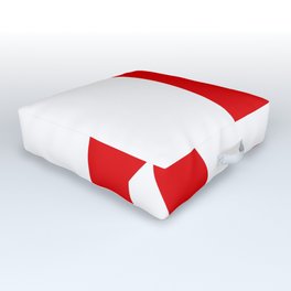 letter K (Red & White) Outdoor Floor Cushion