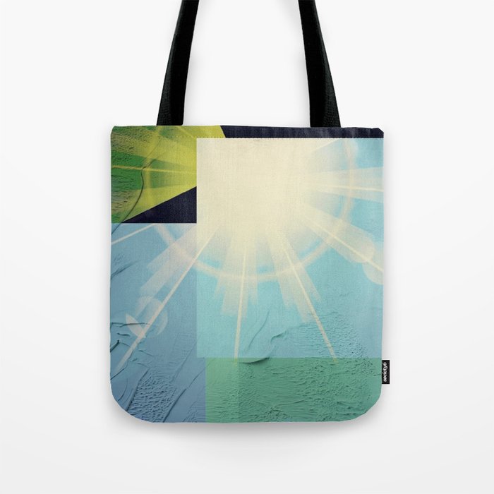 Bold Sunshine Color Blocks Sky Blue Aqua Green Tote Bag