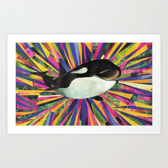 Happiest Whale Art Print