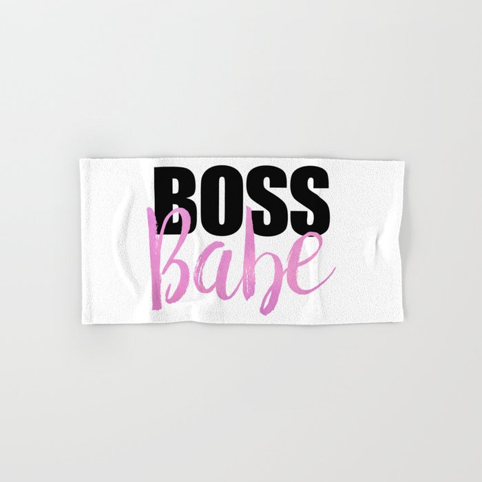 Boss Babe | Black & Pink Hand & Bath Towel