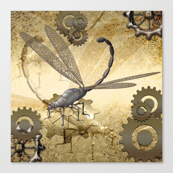 Steampunk, dragonflies Canvas Print