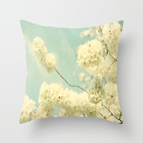 The Blossom and the Bee Throw Pillow