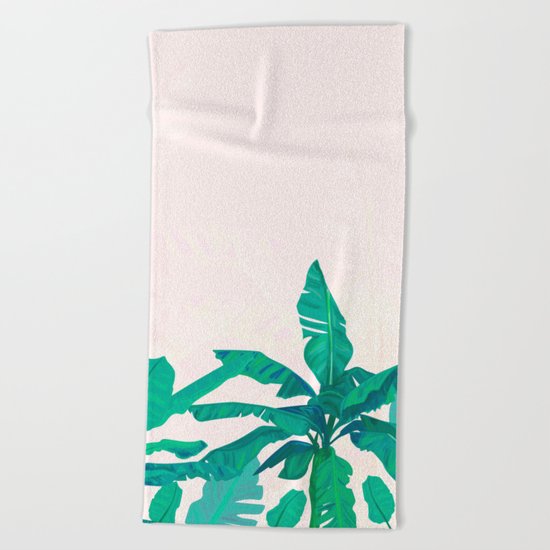 Banana leaves Beach Towel