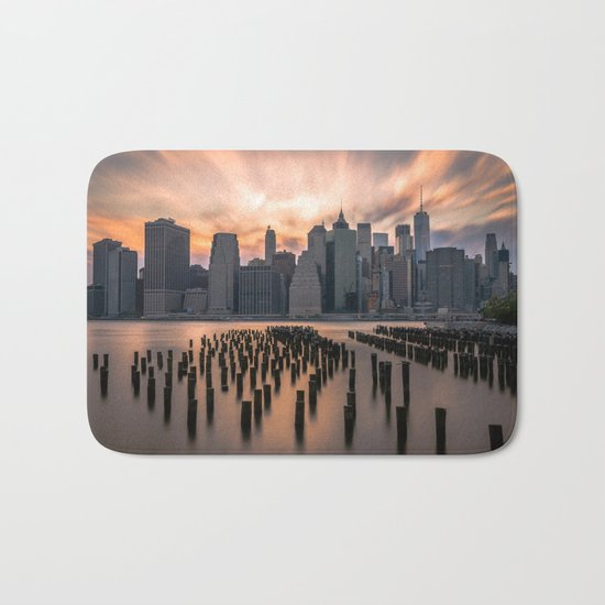New york city long exposure Bath Mat