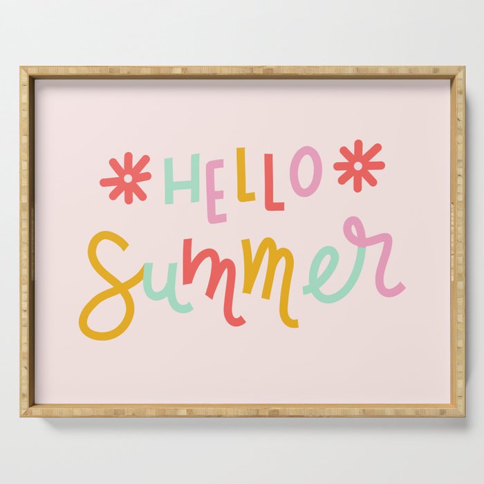 Hello Summer (pink/yellow/mint) Serving Tray