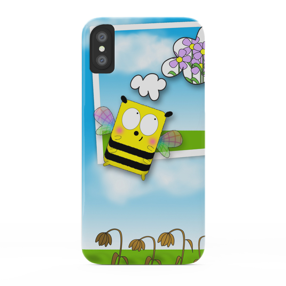 Bee And The Flowers Cartoon Strip Artwork Phone Case by emilyhunterhigging