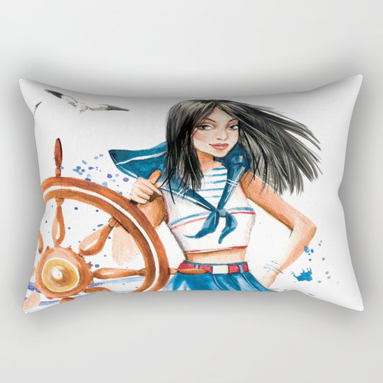 Summer Girl Rectangular Pillow