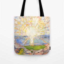 Edvard Munch the sun enhanced with artificial intelligence Tote Bag
