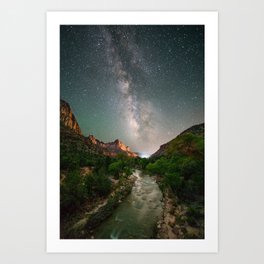 Milky Way over Zion National Park Art Print