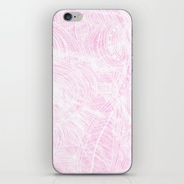 Geometric Hand Drawn Pink White Floral Zentagle iPhone Skin