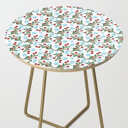 Christmas Pattern Retro Floral Snowflake Side Table