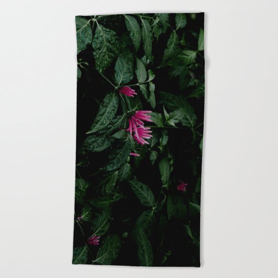 Tropical Flowers Beach Towel
